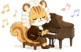 ピアノを弾くキャラクター
