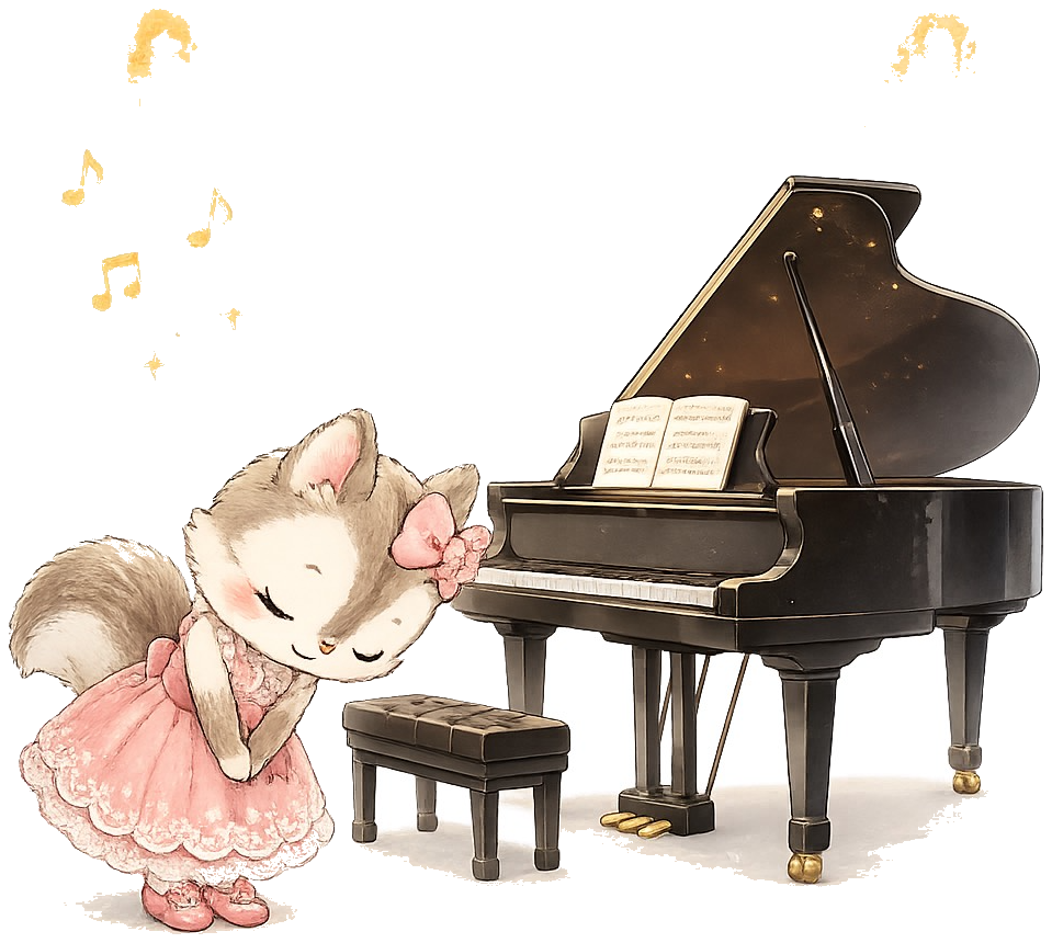 ピアノを弾く発表会イラスト